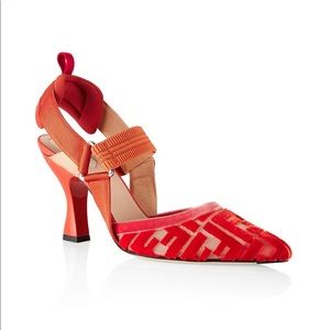 $1,050 Authentic Fendi's Colibri logo heels